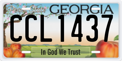 GA license plate CCL1437