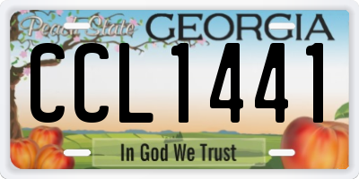 GA license plate CCL1441