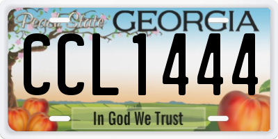 GA license plate CCL1444