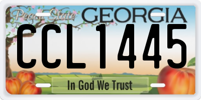 GA license plate CCL1445