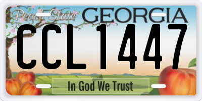 GA license plate CCL1447