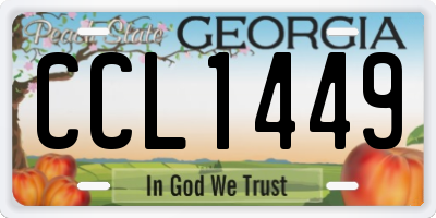 GA license plate CCL1449