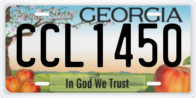 GA license plate CCL1450