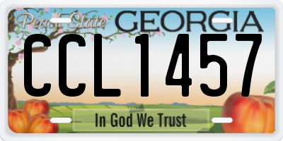 GA license plate CCL1457