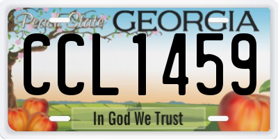 GA license plate CCL1459