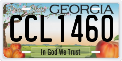 GA license plate CCL1460