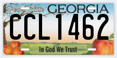 GA license plate CCL1462