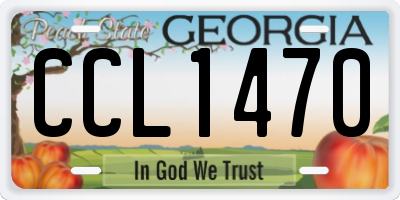 GA license plate CCL1470