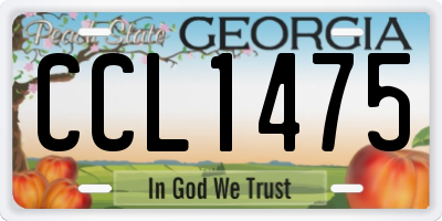 GA license plate CCL1475