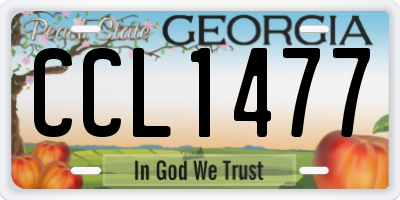 GA license plate CCL1477