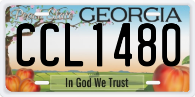 GA license plate CCL1480