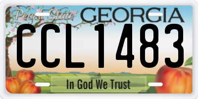 GA license plate CCL1483