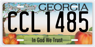 GA license plate CCL1485
