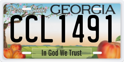 GA license plate CCL1491