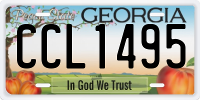 GA license plate CCL1495