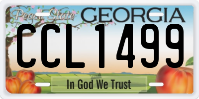 GA license plate CCL1499