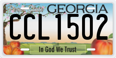 GA license plate CCL1502