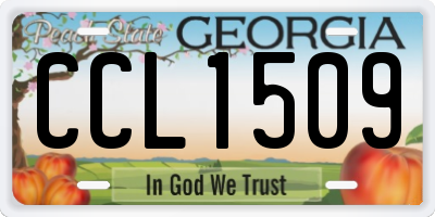 GA license plate CCL1509