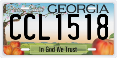 GA license plate CCL1518