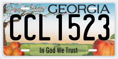GA license plate CCL1523