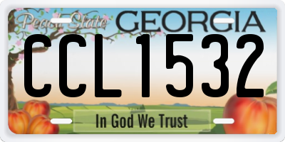 GA license plate CCL1532