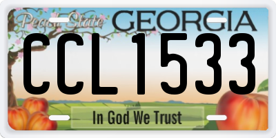 GA license plate CCL1533