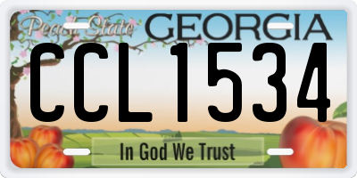 GA license plate CCL1534