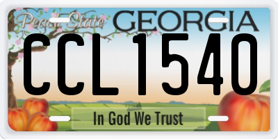 GA license plate CCL1540