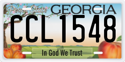 GA license plate CCL1548