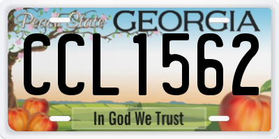 GA license plate CCL1562