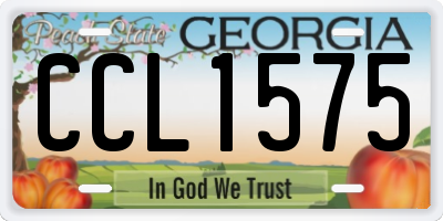 GA license plate CCL1575