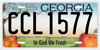 GA license plate CCL1577