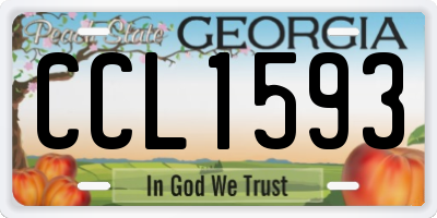 GA license plate CCL1593