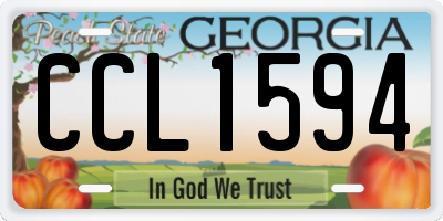 GA license plate CCL1594