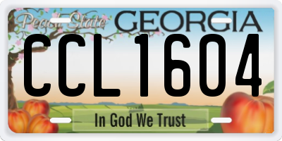 GA license plate CCL1604