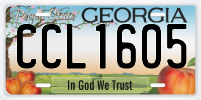 GA license plate CCL1605