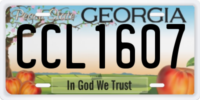 GA license plate CCL1607
