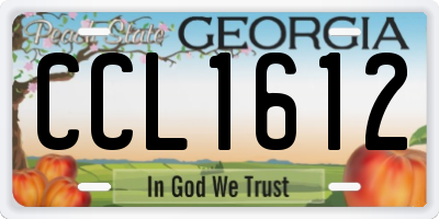 GA license plate CCL1612