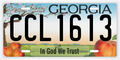 GA license plate CCL1613