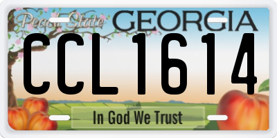 GA license plate CCL1614