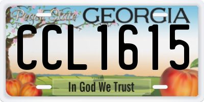 GA license plate CCL1615