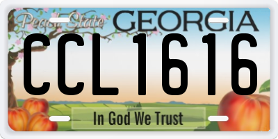 GA license plate CCL1616