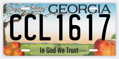 GA license plate CCL1617