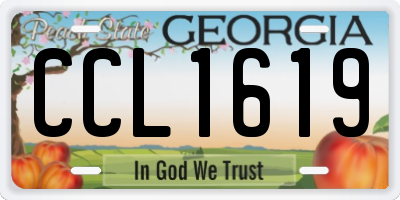 GA license plate CCL1619