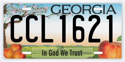GA license plate CCL1621