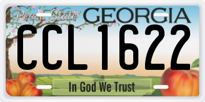 GA license plate CCL1622