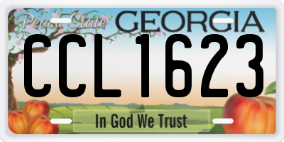 GA license plate CCL1623