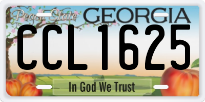 GA license plate CCL1625