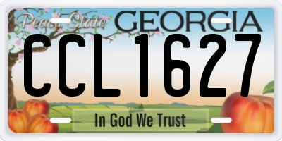 GA license plate CCL1627