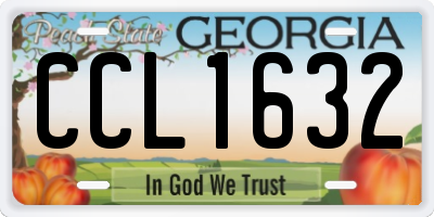 GA license plate CCL1632